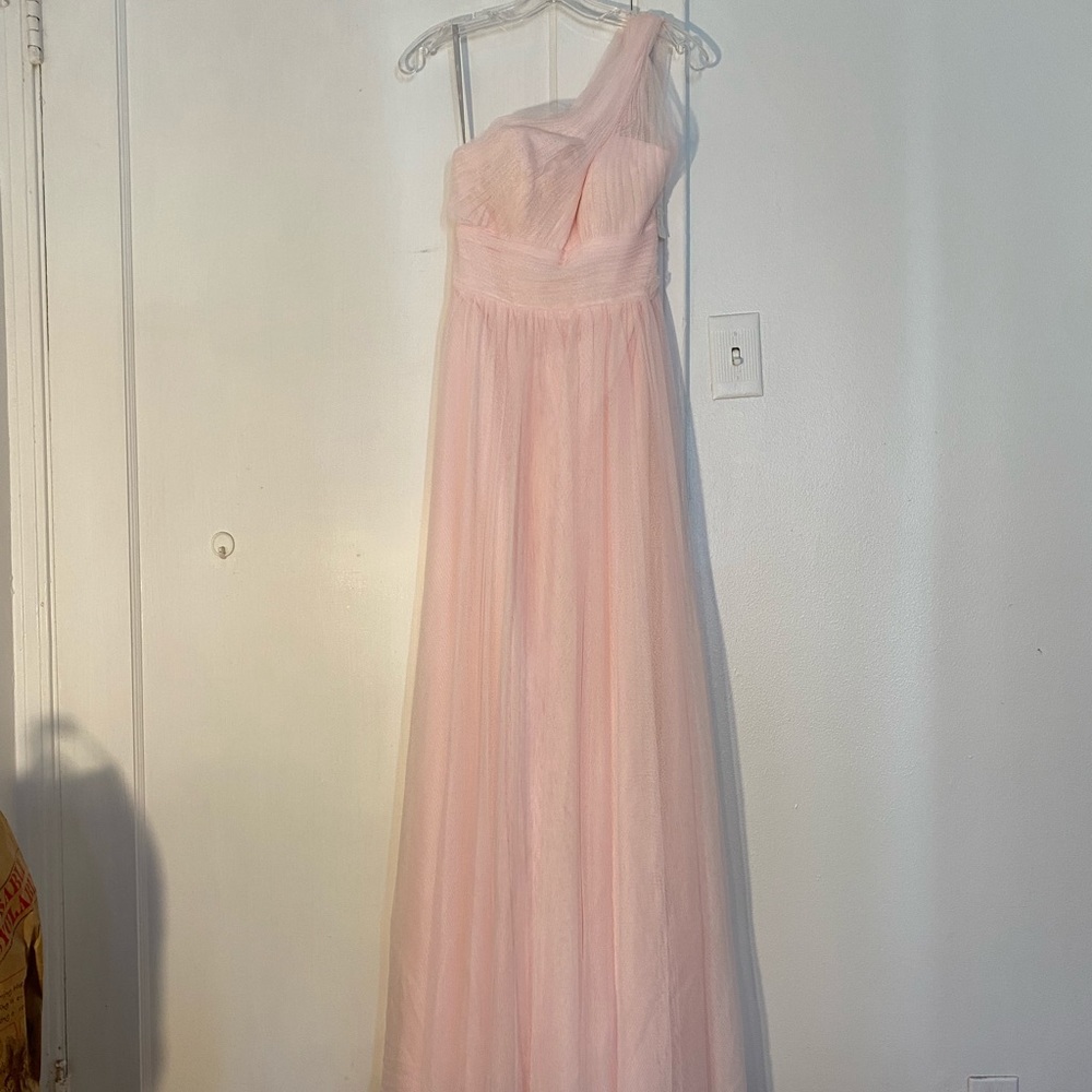 Nordstrom Baby Pink Tulle One Shoulder Maxi Dress